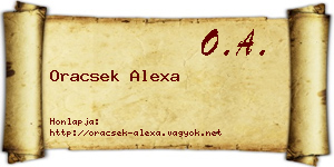 Oracsek Alexa névjegykártya